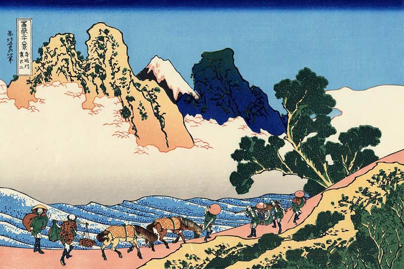 Katsushika Hokusai, Il retro del Fuji dal fiume Minobu