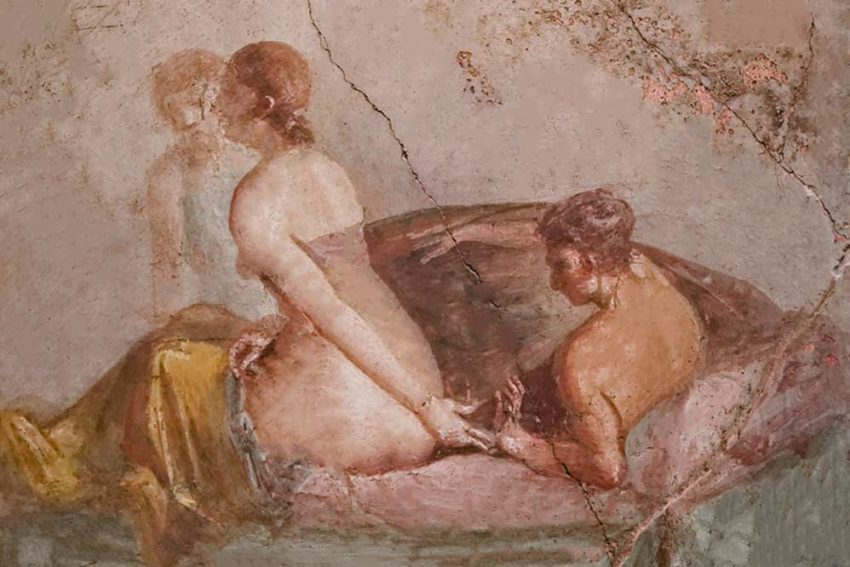 Affresco erotico Pompei satyricon