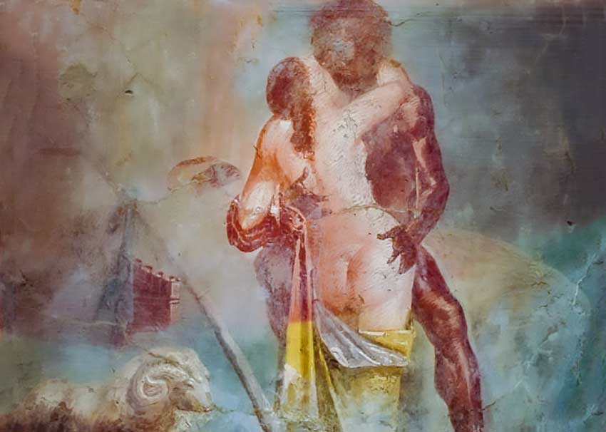 Polifemo e Galatea, affresco, Pompei.