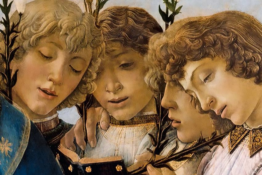 Botticelli madonna con bambino e angeli in canto