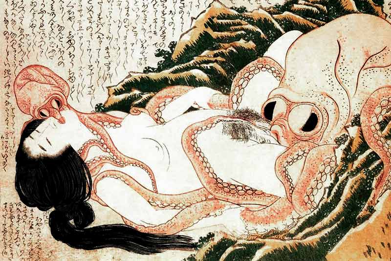 Katsushika Hokusai, Il sogno della moglie del pescatore, 1814