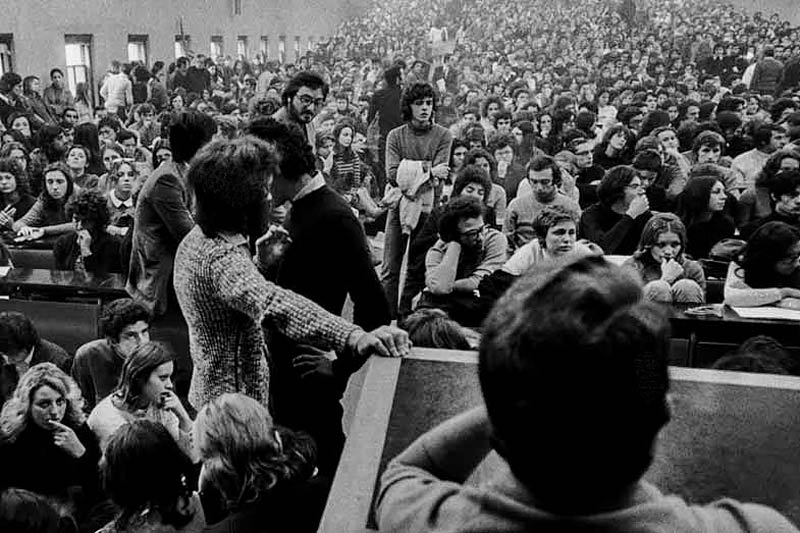 Cesare Colombo, Assemblea studentesca a Milano, anni settanta