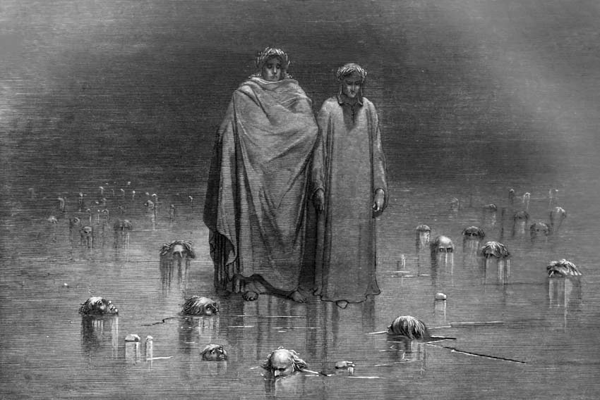 Gustave Doré, Dante e Virgilio nel Cocito, 1857