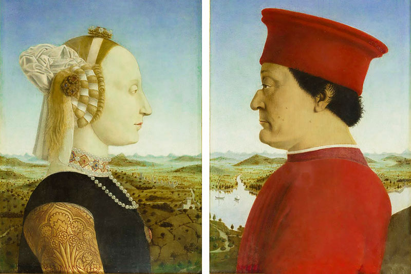 La bellezza nel rinascimento: Piero della Francesca, Dittico dei duchi di Urbino, 1465-1472