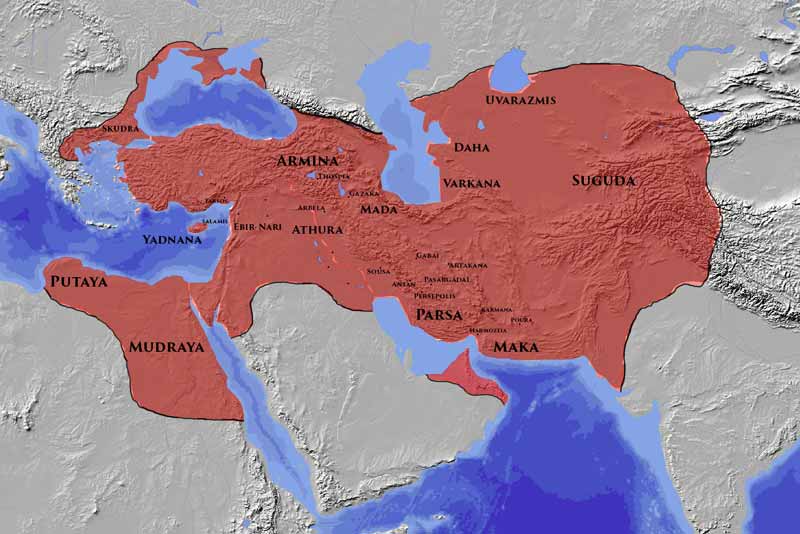 Mappa dell'impero persiano al tempo di Cambise II Armata perduta re cambise