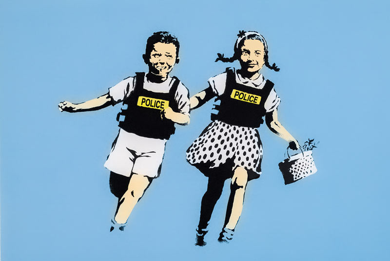 Banksy police kids 2006