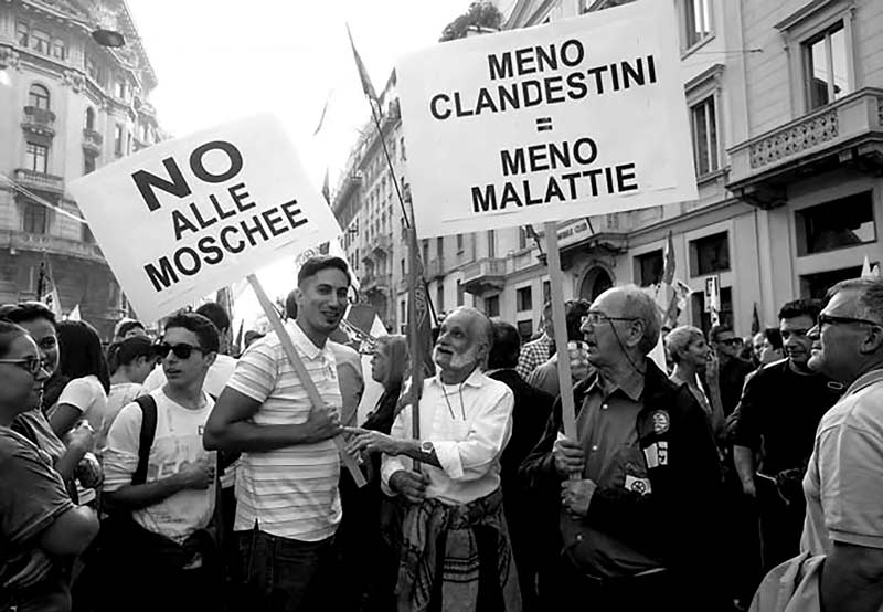 Manifestazione Stop Invasione della Lega Nord a Milano