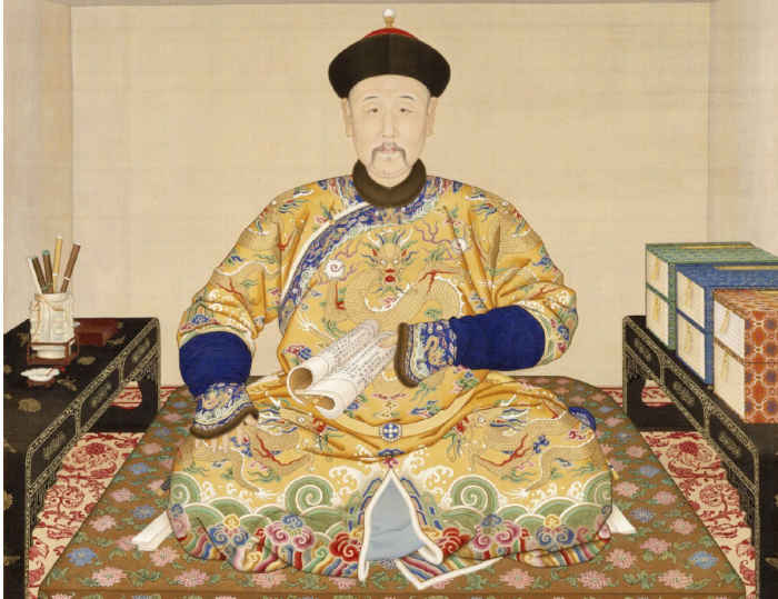 Ritratto di Yongzheng mentre legge, conservato al Museo del Palazzo Reale di Pechino