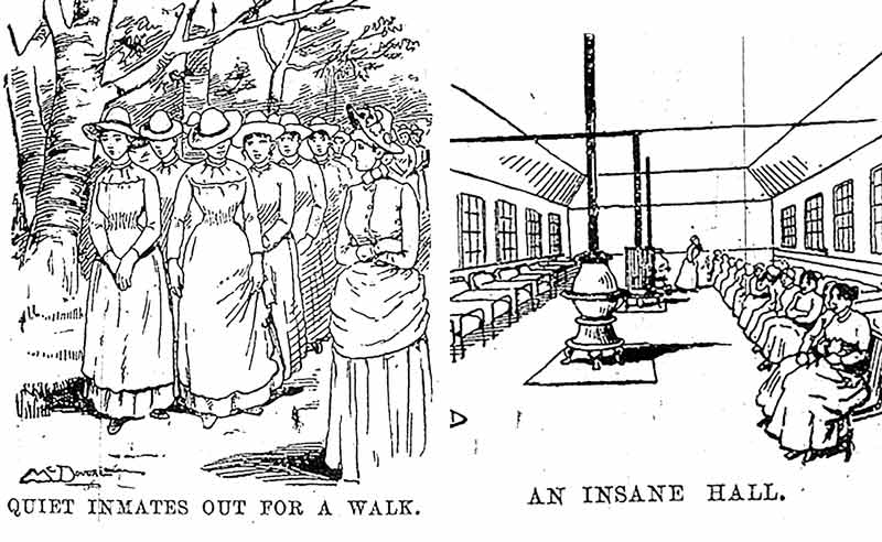 Vita quotidiana nel Blackwell's Island da due vignette dell'epoca