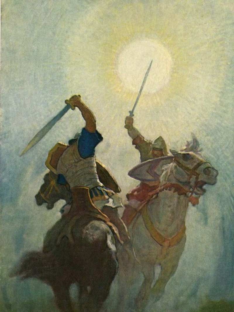 N.C. Wyeth, Illustrazione per le Leggende di Carlomagno, 1950