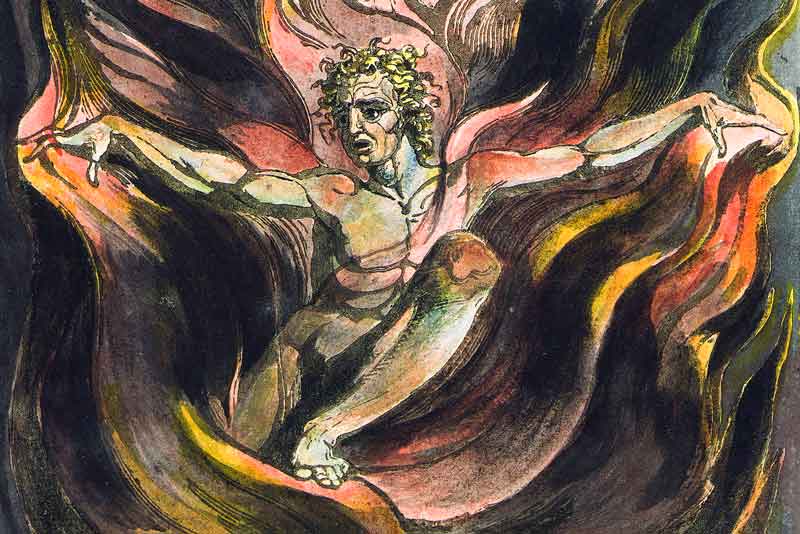 Anarcoccultismo: tavola 12 di America di Willam Blake, Orc