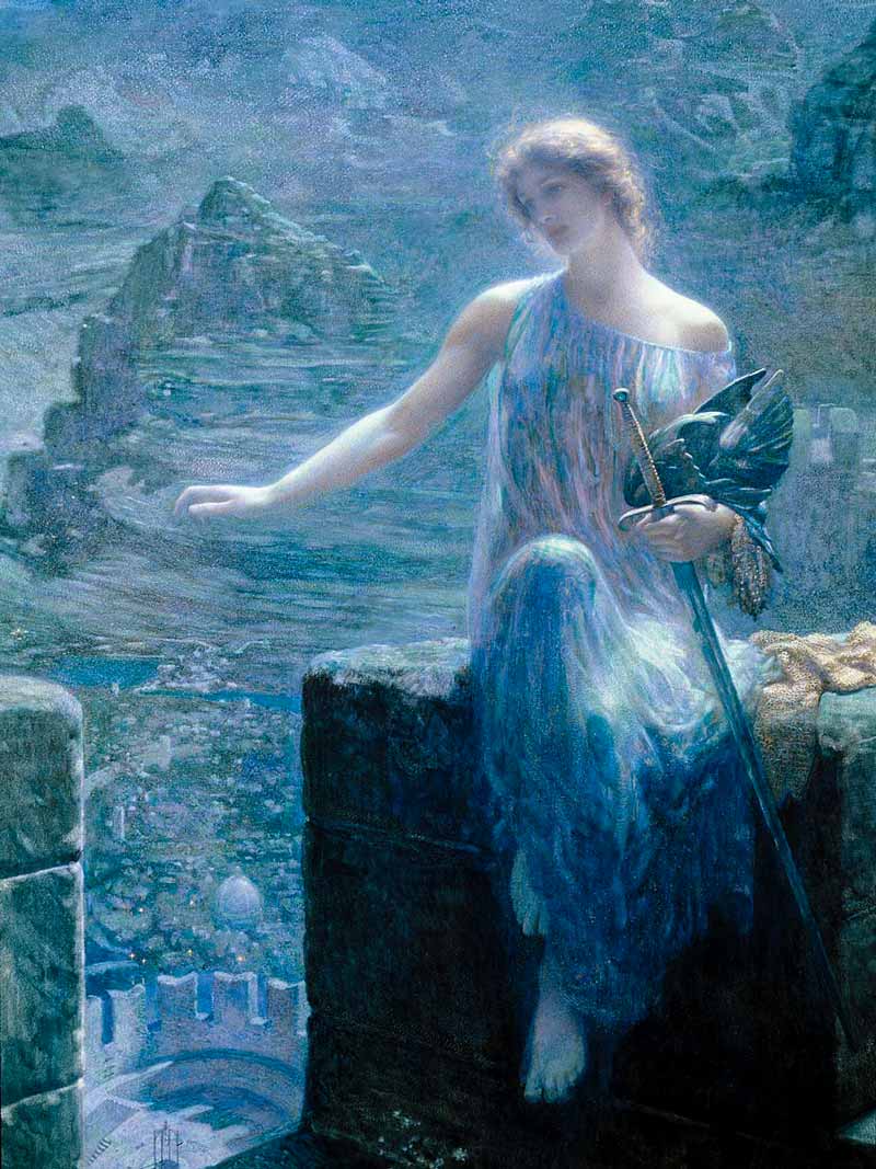 Edward Robert Hughes, The Valkyrie's Vigil, 1906