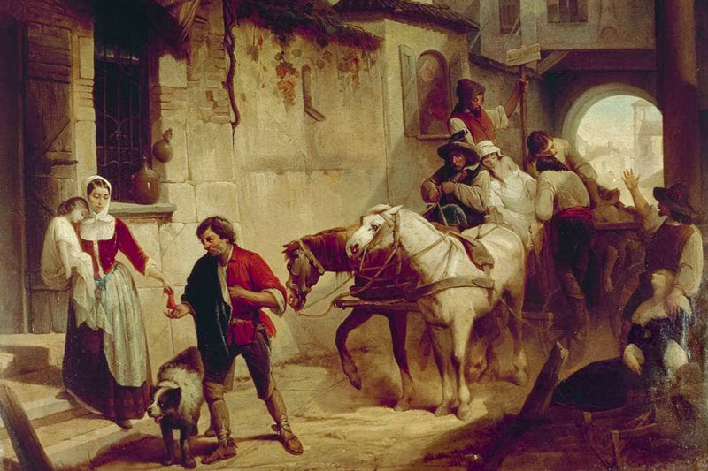 Giuseppe Bertini, La peste a Milano, olio su tela, Casa museo Manzoni, Milano