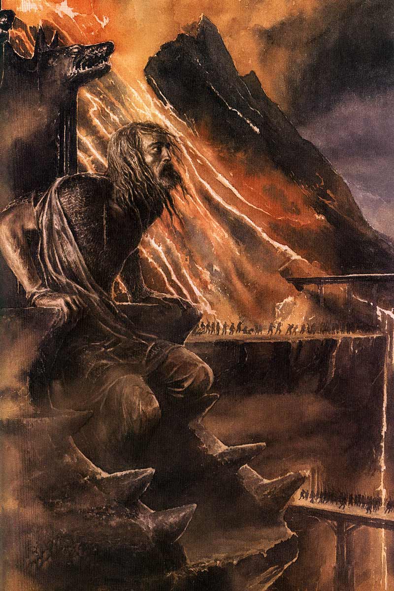 Alan Lee, Le parole tra Húrin e Morgoth, illustrazione per I Figli di Húrin, 2007