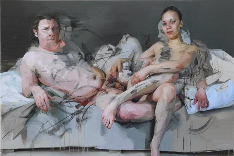 Jenny Saville, Interwine, olio su tela, 2011-14. 