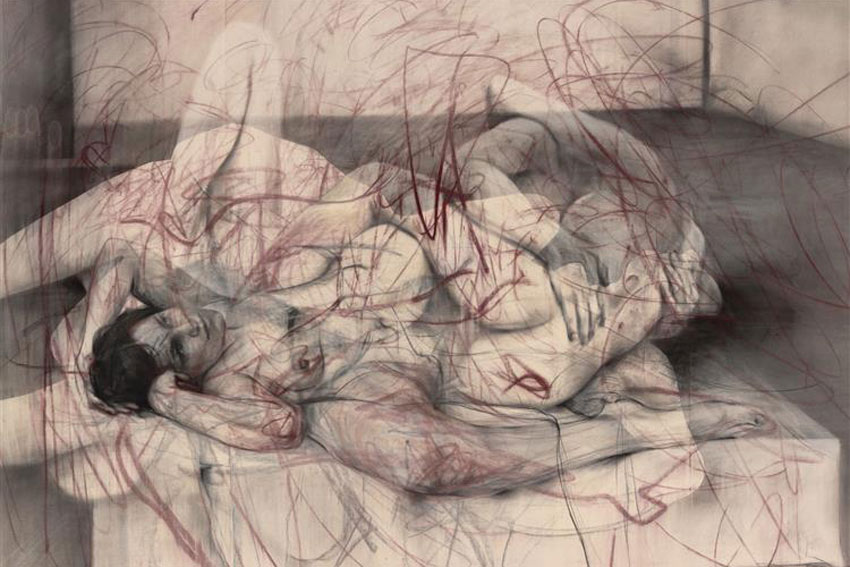 Jenny Saville, One out of two, olio su tela, 2016