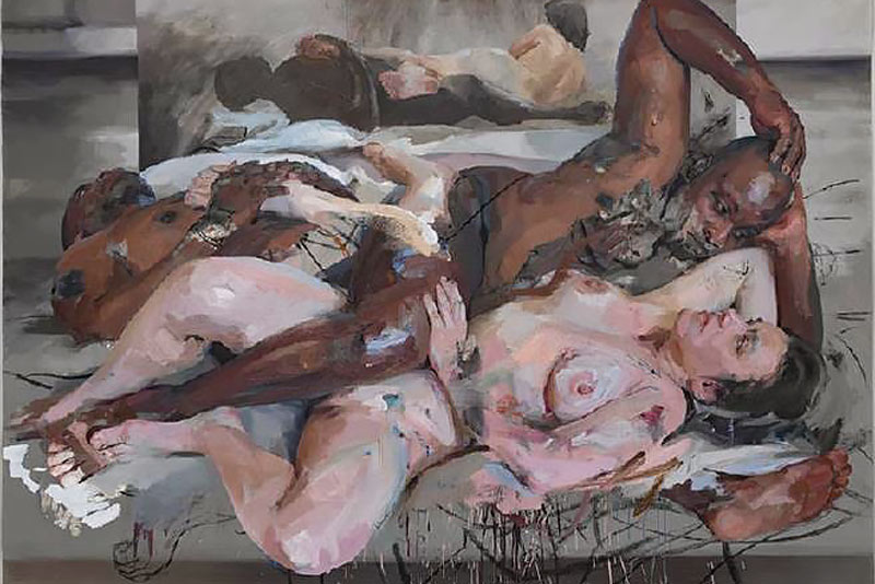 Jenny Saville, Odalisca, olio e carboncino su tela, 2012-14