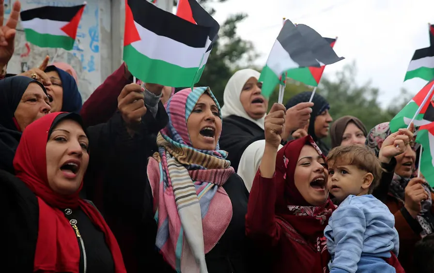 Manifestazione di donne palestinesi a Gaza, 6 dicembre 2017