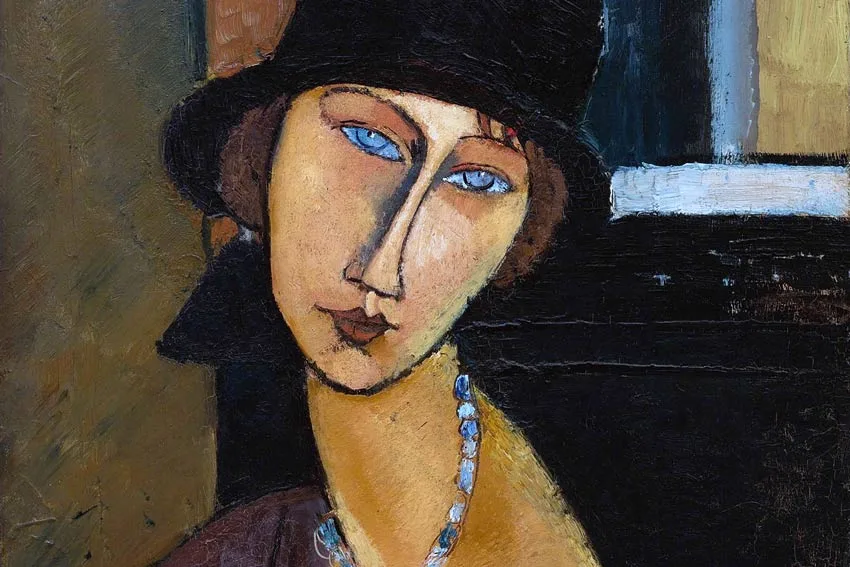 Amedeo Modigliani, Jeanne Hebuterne con cappello e collana, olio su tela, 1917. Entrambi sono sepolti al cimitero di Père Lachaise a Parigi