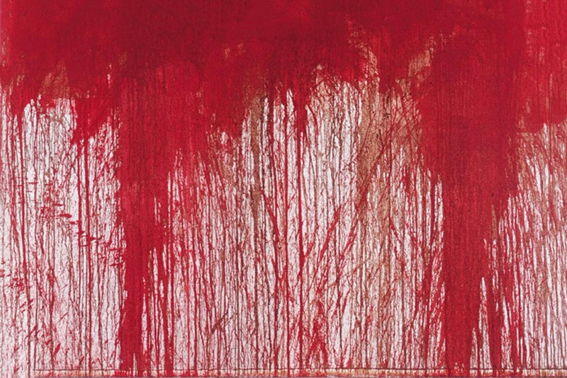 Hermann Nitsch, Six Day Play, 1998, olio e acrilico su tela, Saatchi Gallery