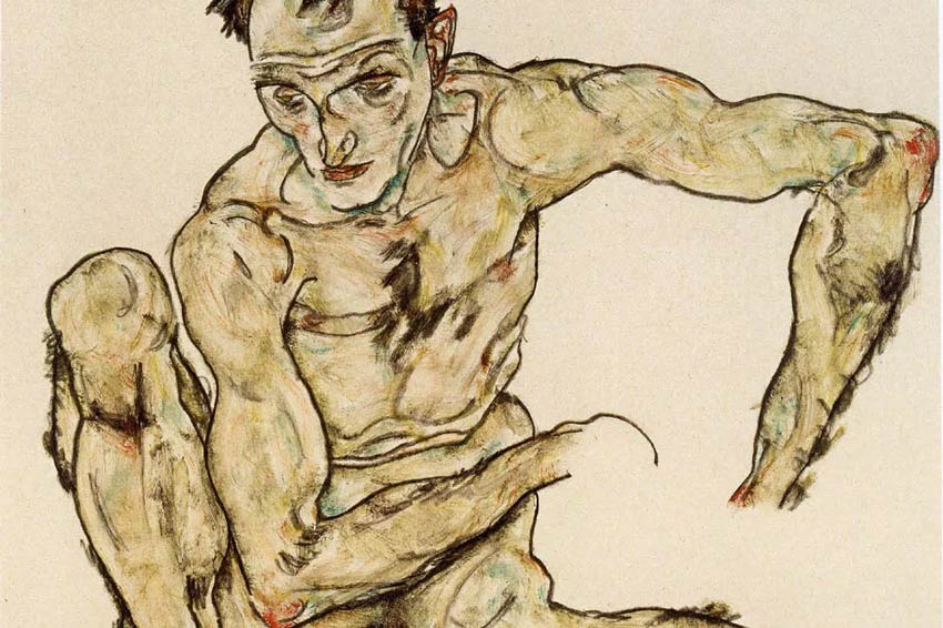 Egon Schiele, Autoritratto, olio su tela, 1917, Museo Albertina, Vienna, Austria. 